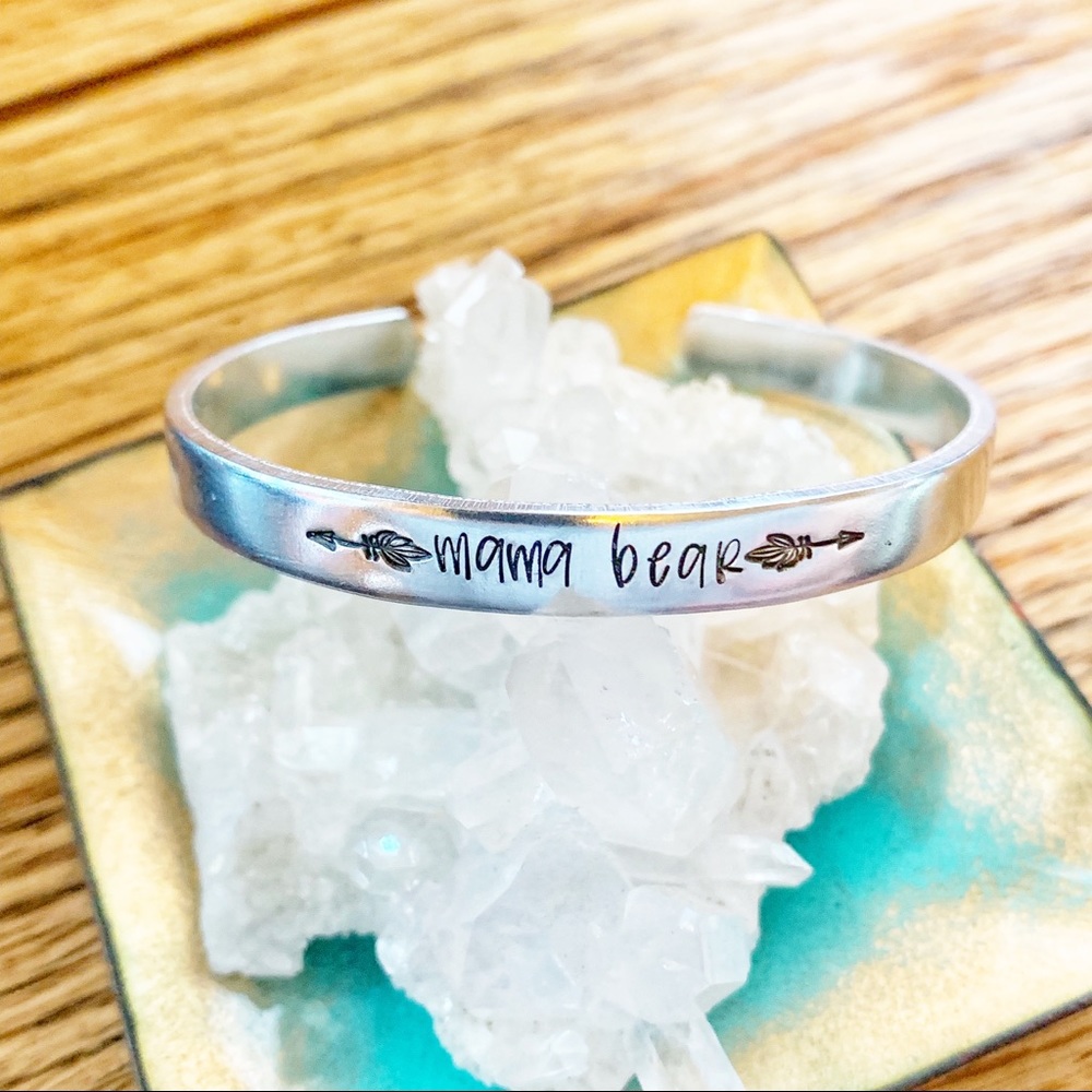 🆕 Mama Bear Handstamped Cuff Bracelet